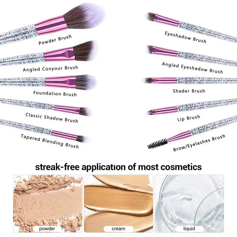 10 Piece Make-up Brushes